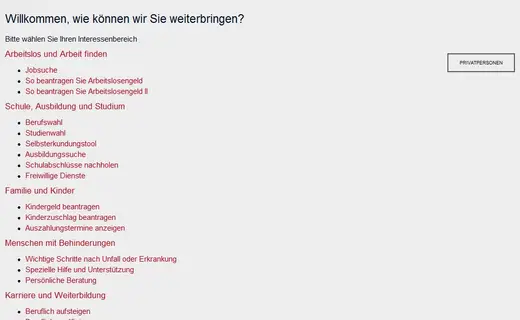 Vorschau Bundesagentur f&uuml;r Arbeit