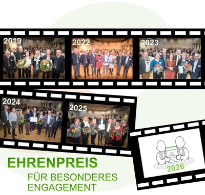 Collage aus Fotos der Arbeitnehmerpreisverleihungen 2022, 2023, 2024, 2025 (Fotos von Wolfgang Ehrecke) und 2019 (Foto von Thorsten Ritzmann)